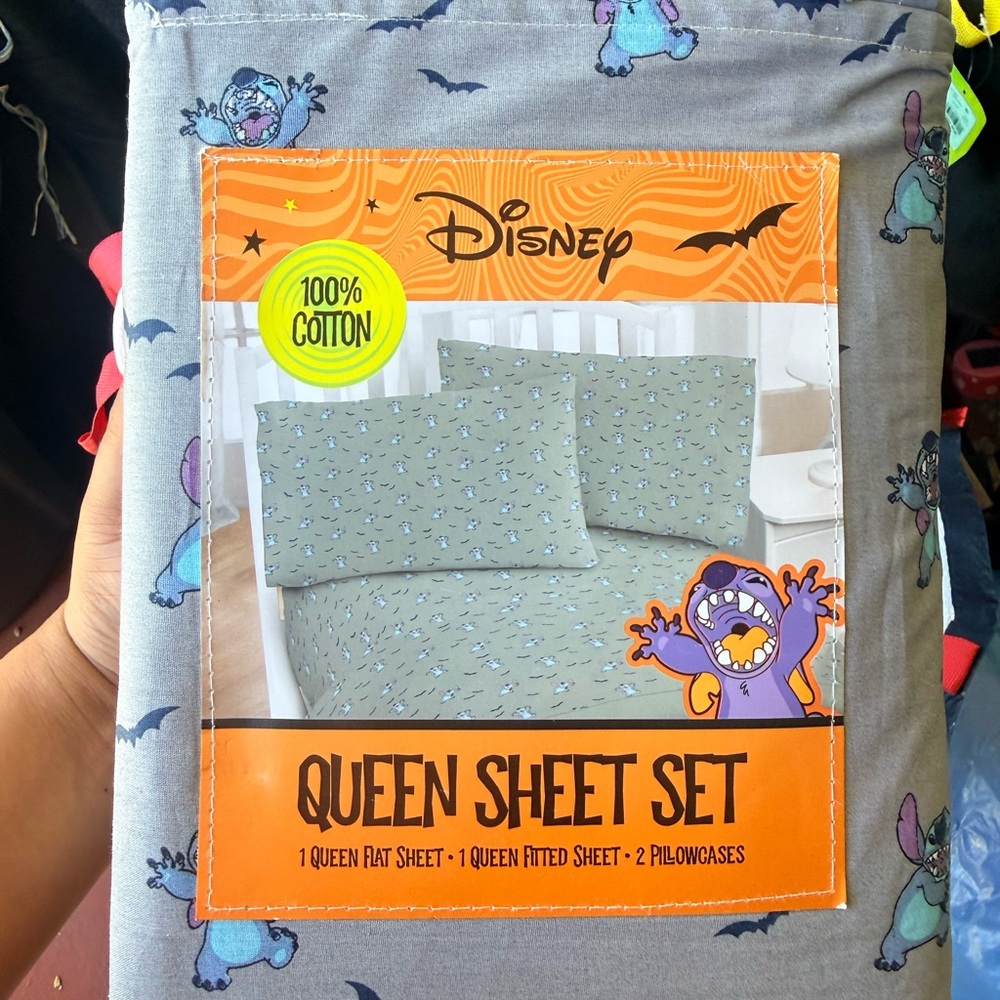Disney Blue and Gray Queen Sheet Set